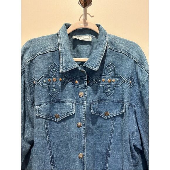 Vintage Saint Germain denim jacket with stones - Picture 2 of 12